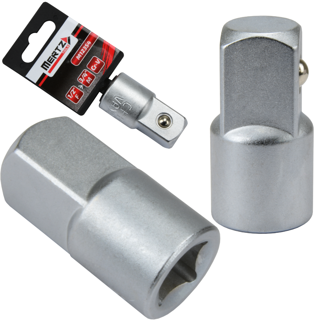 Redukcja do nasadek Mertz nasadka adapter 1/2" F na 3/4" M Cr-V M12354