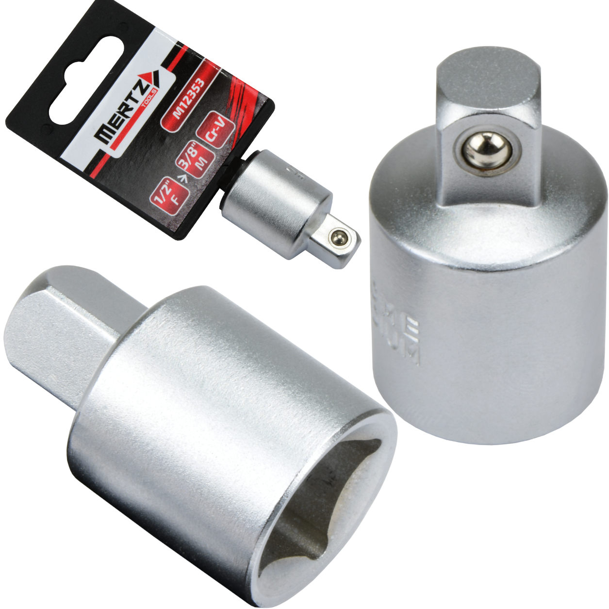 Redukcja do nasadek Mertz nasadka adapter 1/2" F na 3/8" M Cr-V M12353