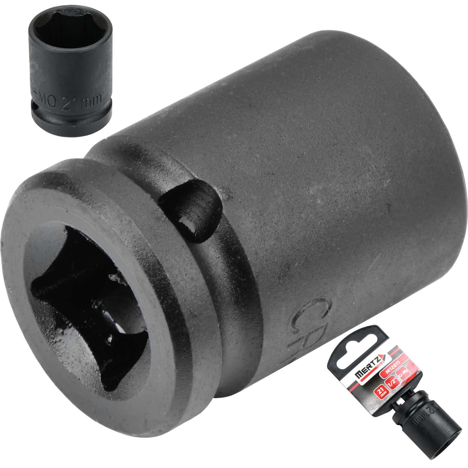 Nasadka udarowa Mertz klucz nasadowy sześciokątna Cr-Mo M12611 1/2" 21 mm