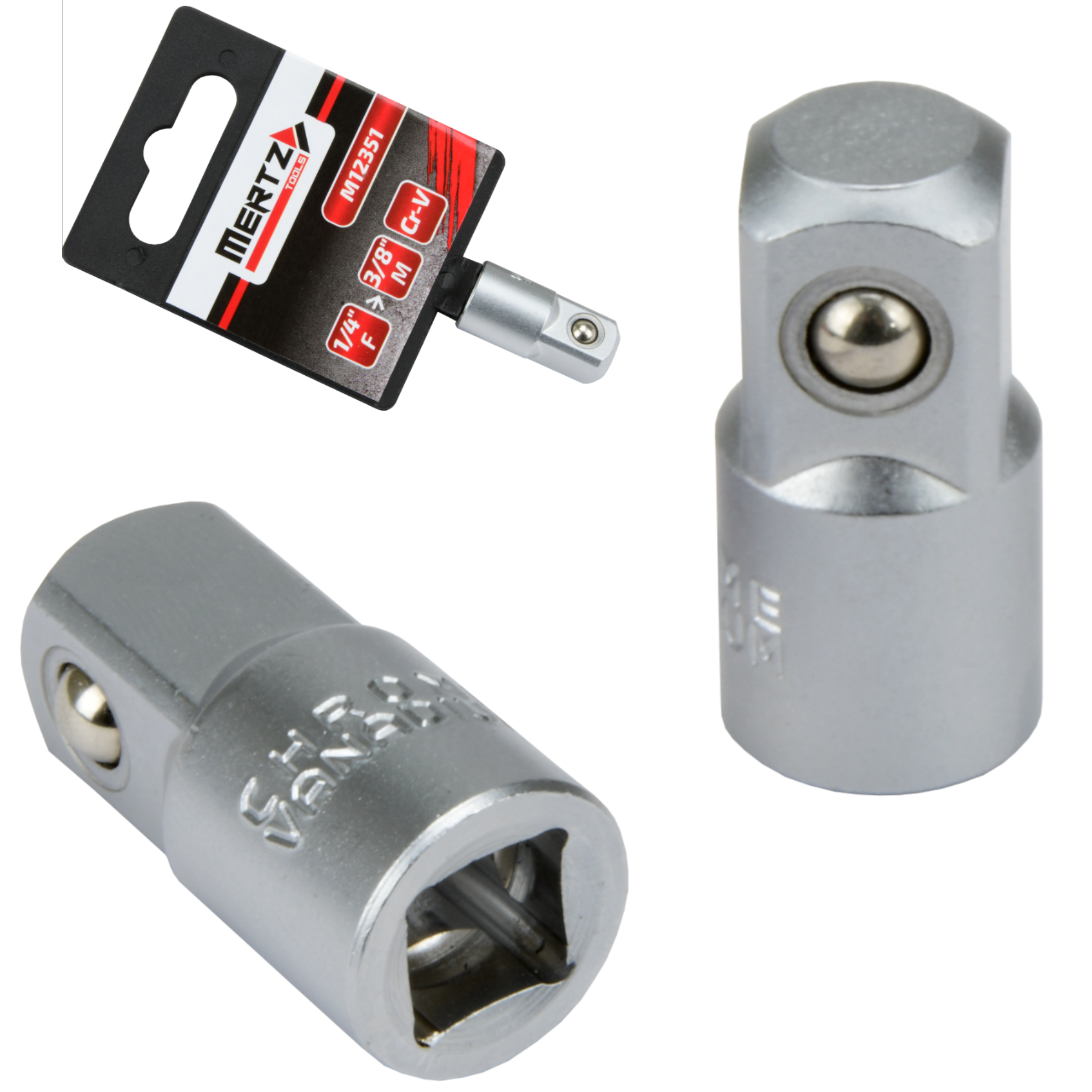 Redukcja do nasadek Mertz nasadka adapter 1/4" F na 3/8" M Cr-V M12351