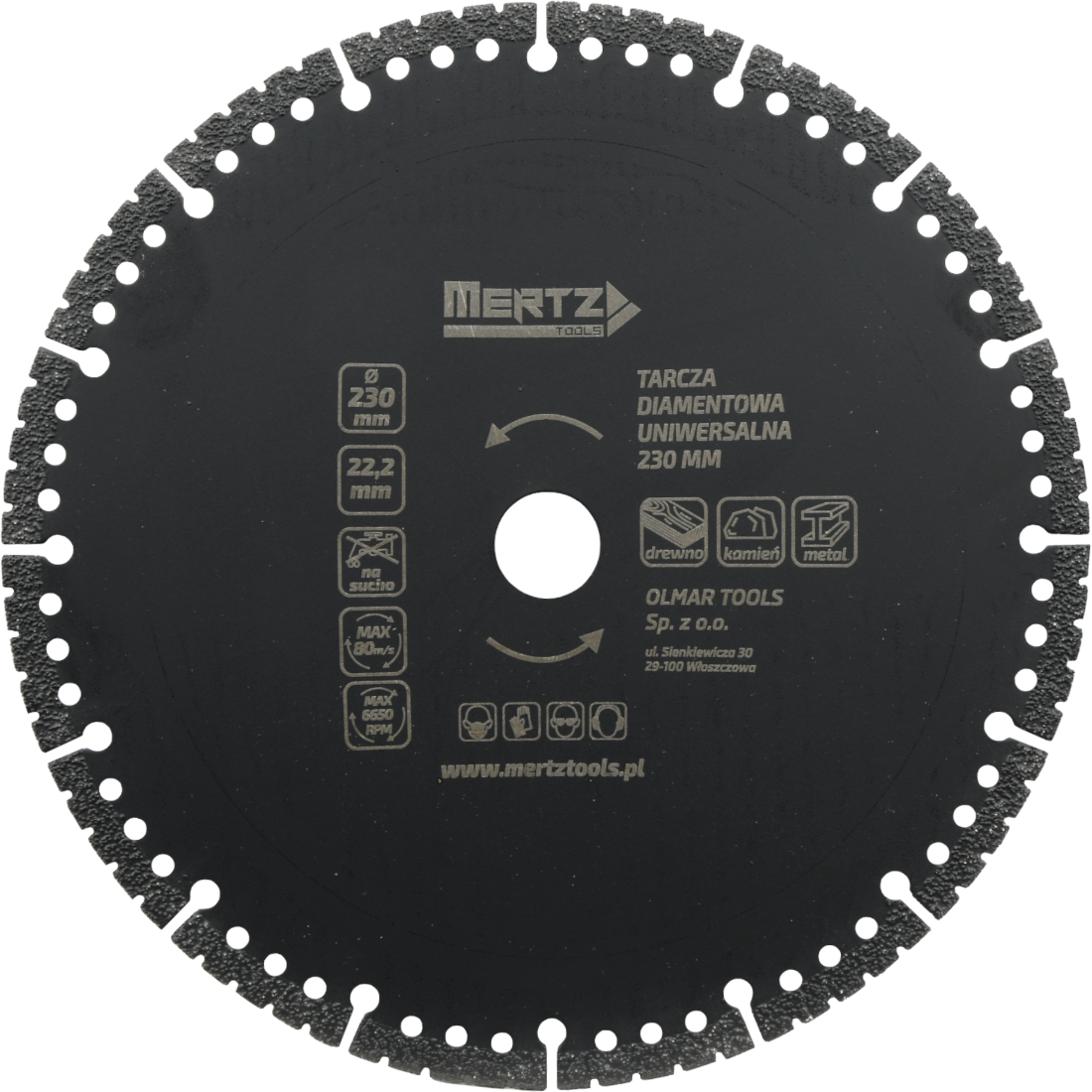 Tarcza diamentowa Mertz z nasypem diament do cięcia 230mm uniwersalna M0059