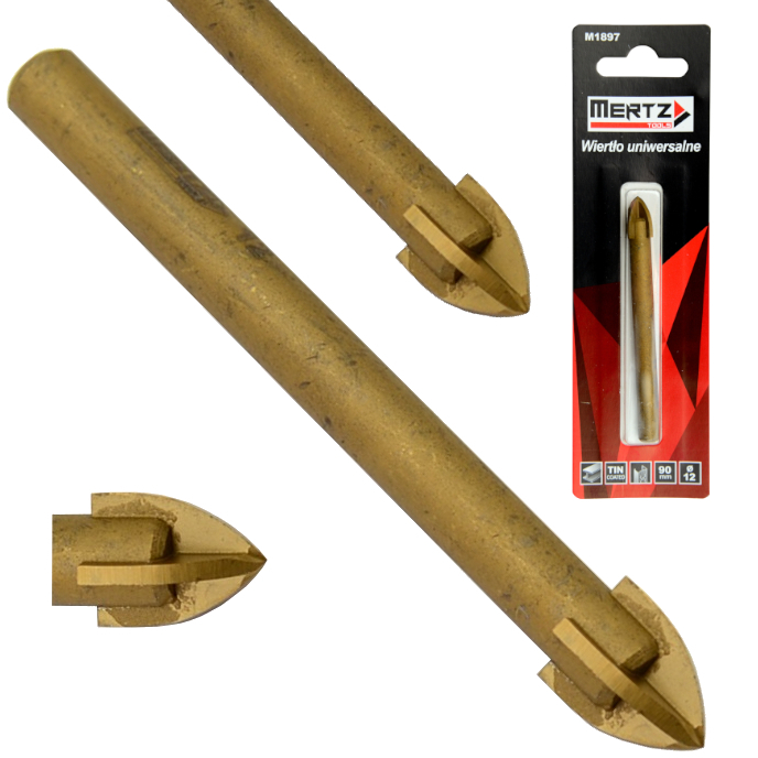 Wiertło uniwersalne Mertz do płytek metalu cegły gresu szkła M1897 12mm