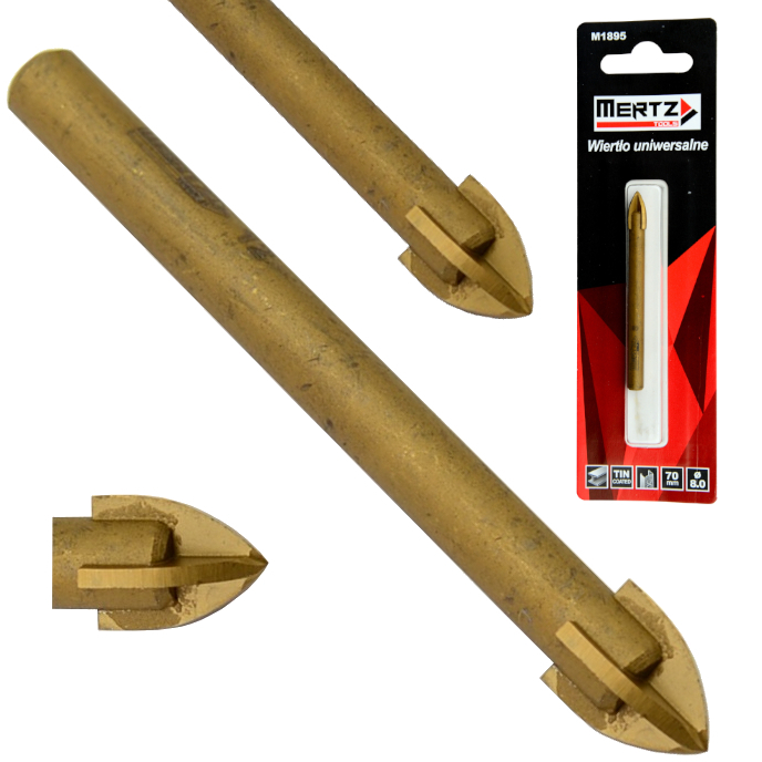 Wiertło uniwersalne Mertz do płytek metalu cegły gresu szkła M1895 8mm