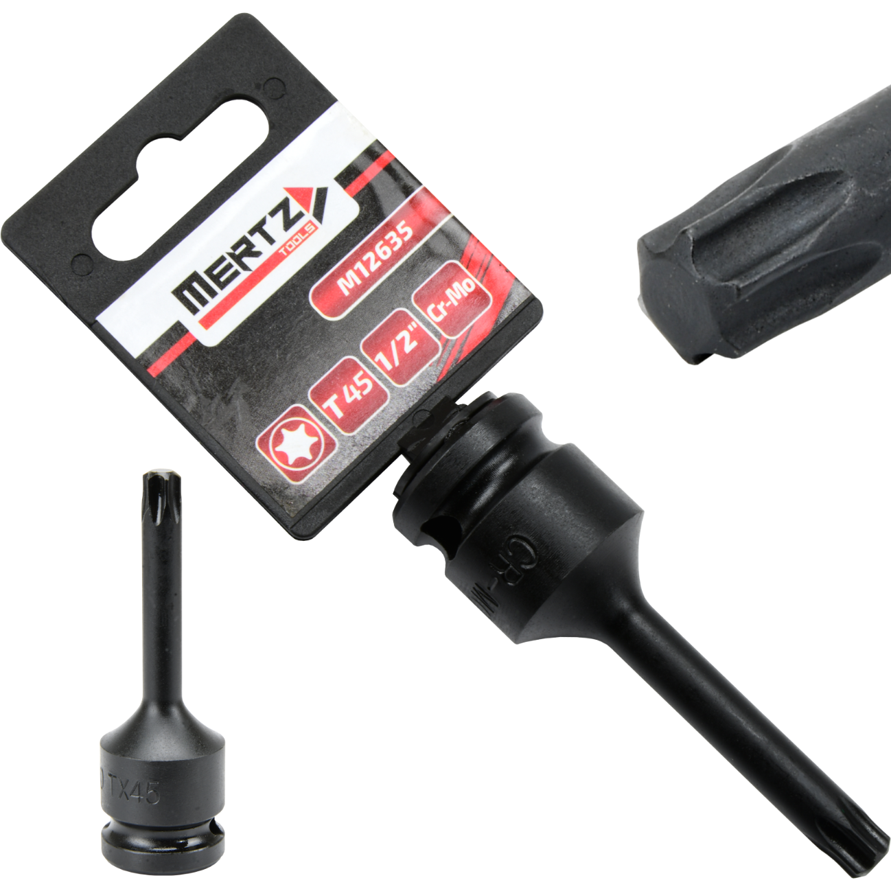 Klucz trzpieniowy TORX Mertz 78mm bit udarowy T45 1/2" Cr-Mo M12635