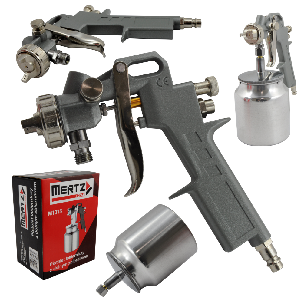 Pistolet lakierniczy Mertz z dolnym zbiornikiem dolny zbiornik M1015 1L
