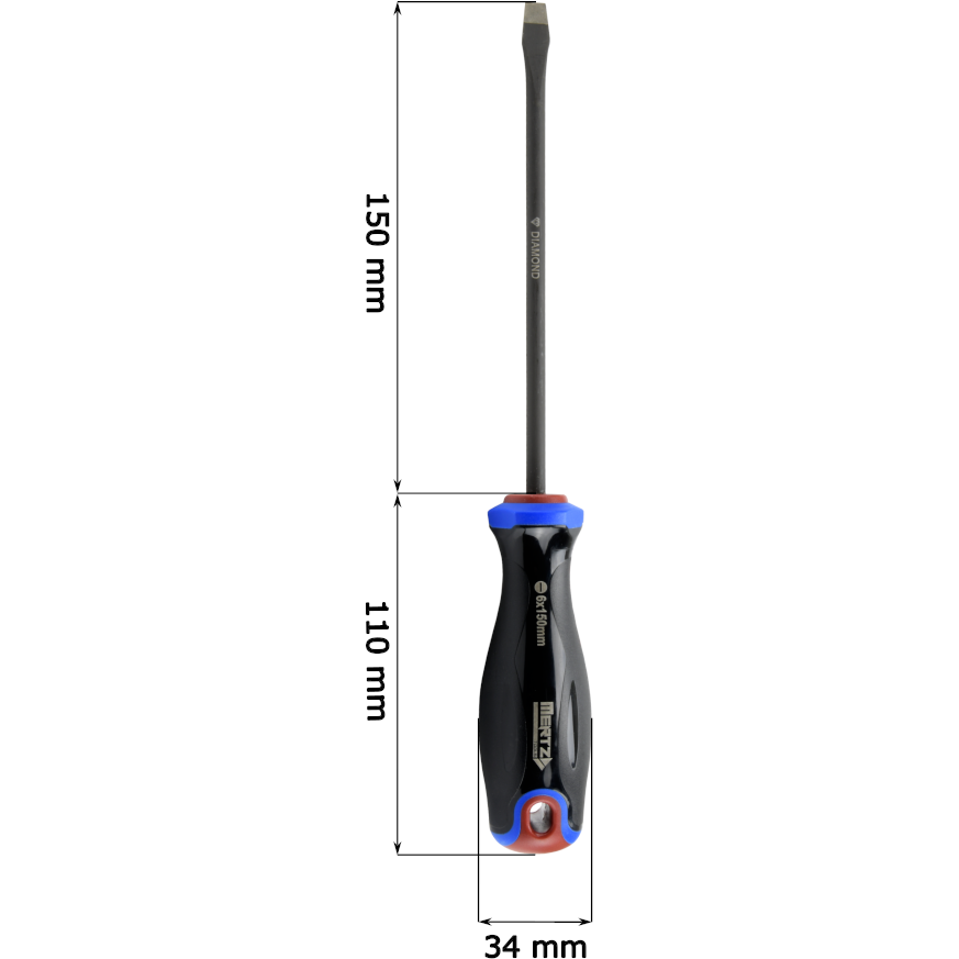 Śrubokręt DIAMOND Mertz wkrętak płaski magnetyczny M2367 6x150mm
