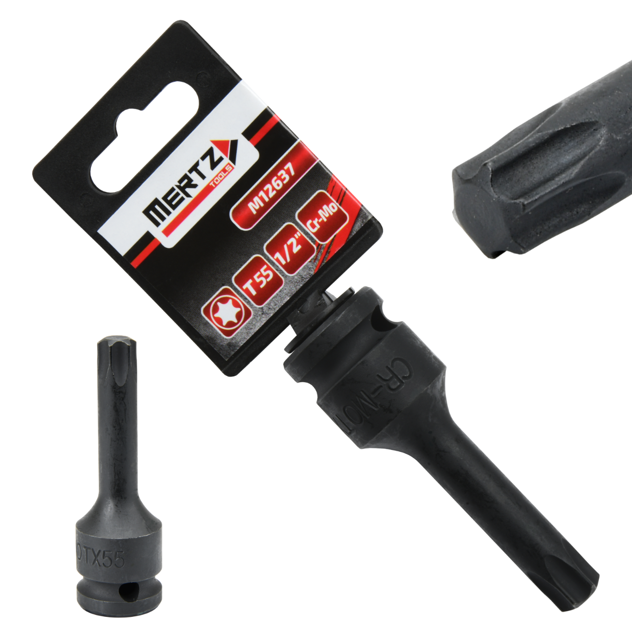 Klucz trzpieniowy TORX Mertz 78mm bit udarowy T55 1/2" Cr-Mo M12637