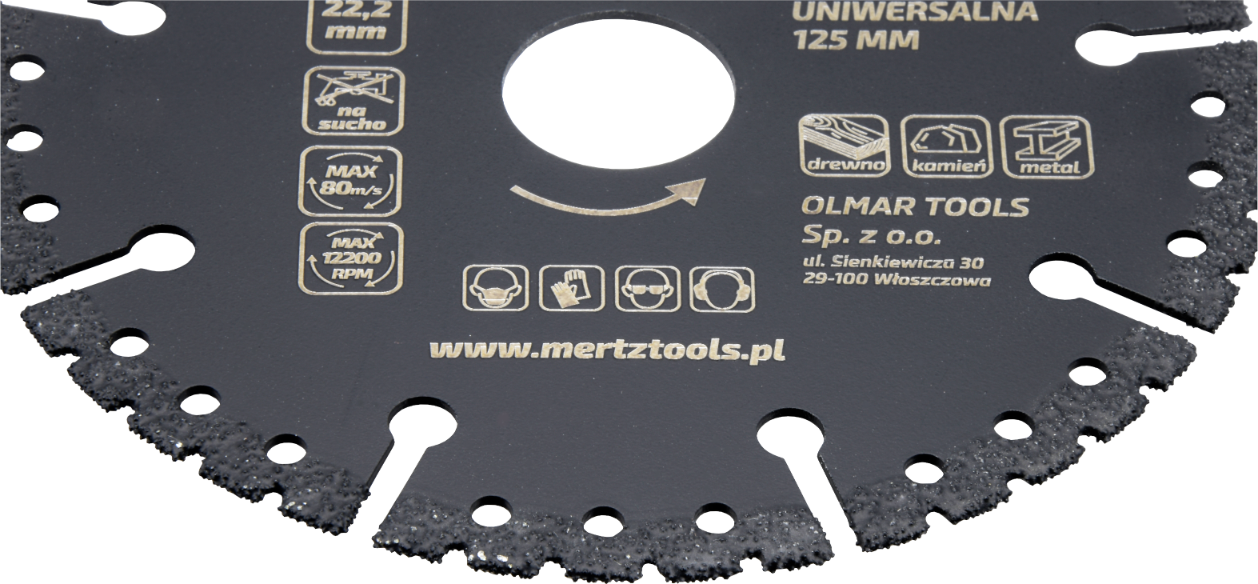 Tarcza diamentowa Mertz z nasypem diament do cięcia 125mm uniwersalna M0058