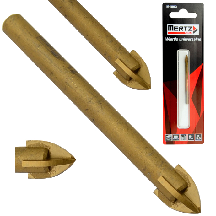 Wiertło uniwersalne Mertz do płytek metalu cegły gresu szkła M1893 5mm