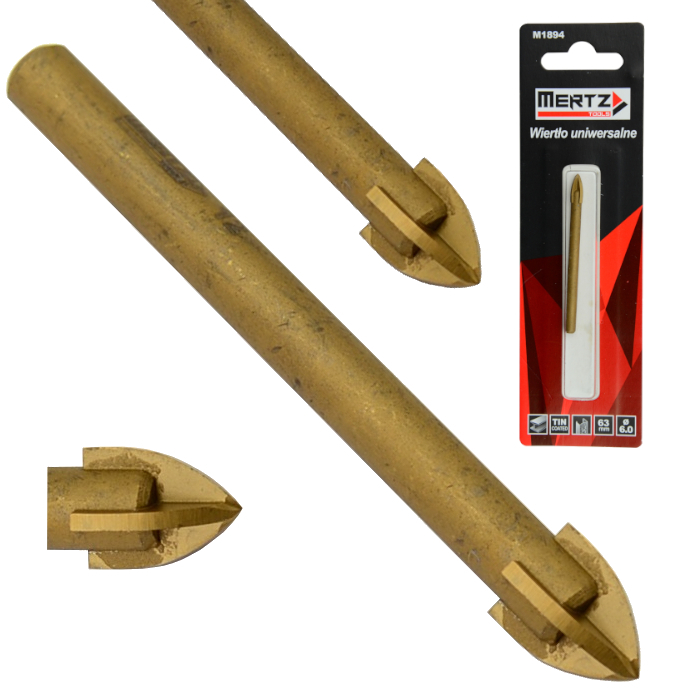Wiertło uniwersalne Mertz do płytek metalu cegły gresu szkła M1894 6mm