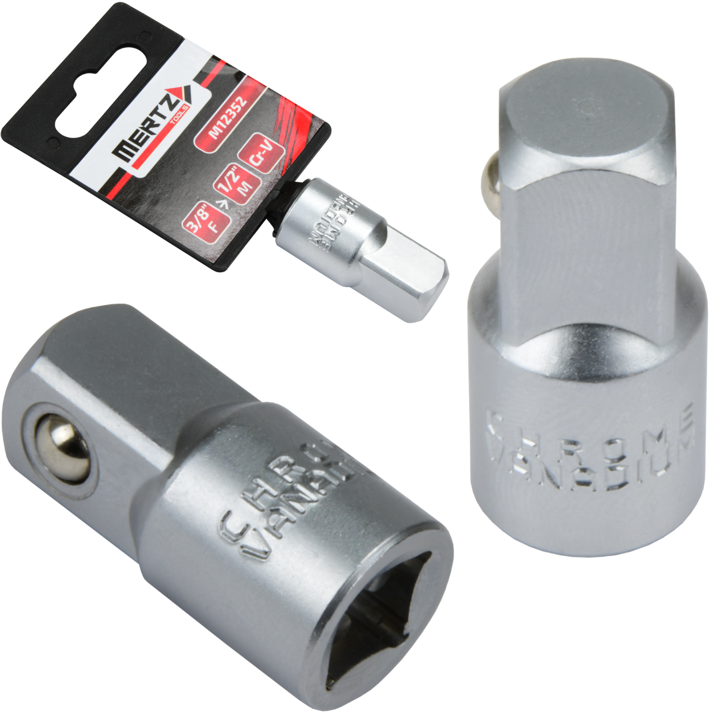 Redukcja do nasadek Mertz nasadka adapter 3/8" F na 1/2" M Cr-V M12352