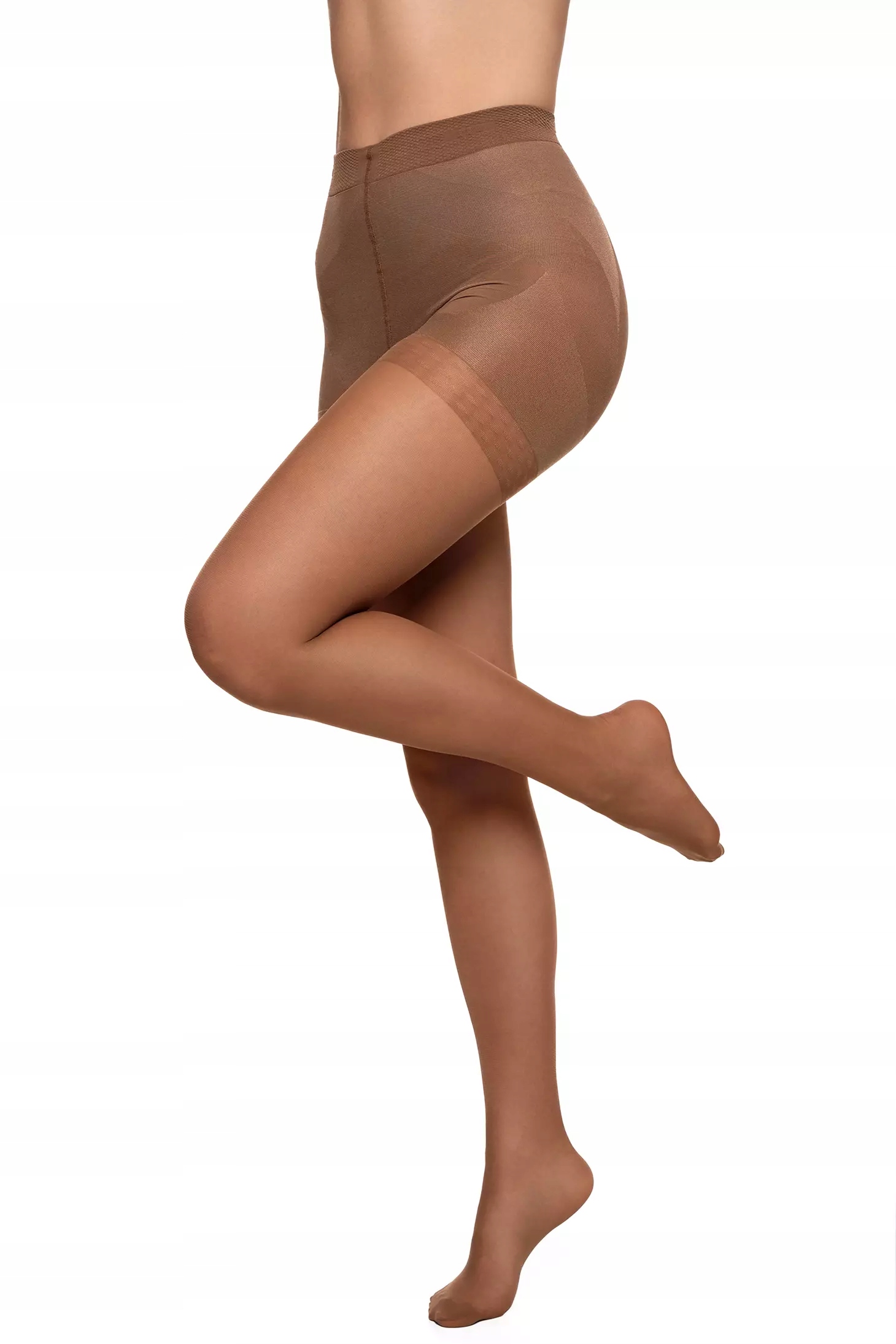 MODELUJĄCE RAJSTOPY DAMSKIE 20 DEN efekt push-up Beżowe Gładkie MORAJ r.5