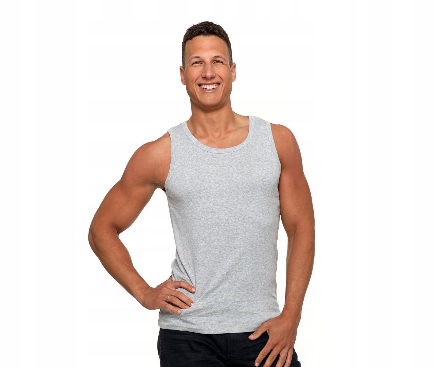 PODKOSZULKA KOSZULKA MĘSKA GŁADKA SZARA 100 % BAWEŁNA KLASYCZNA MORAJ 3XL