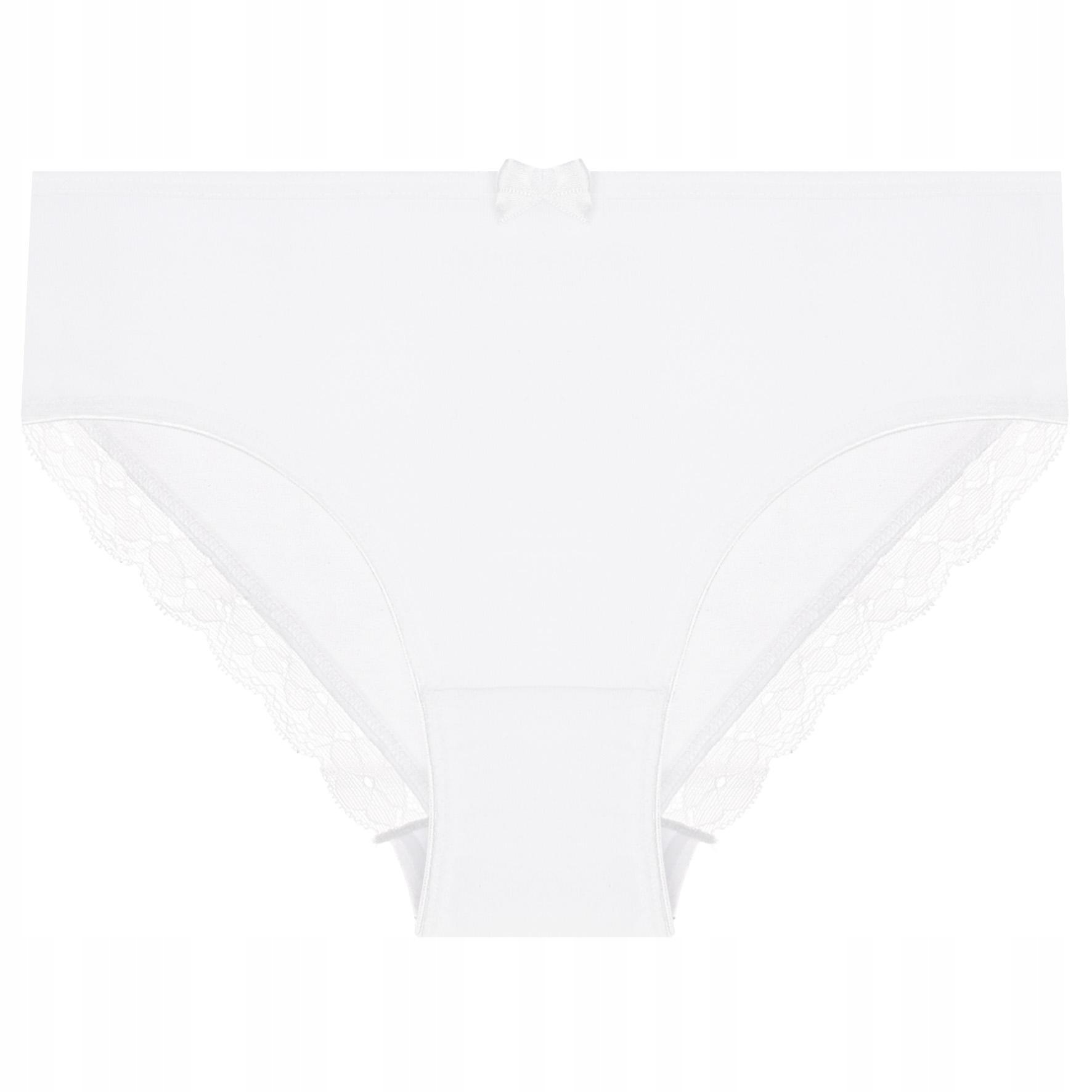 Majtki Figi Dziewczęce Bawełniane Białe z koronką 1szt Urocze MORAJ 158-164