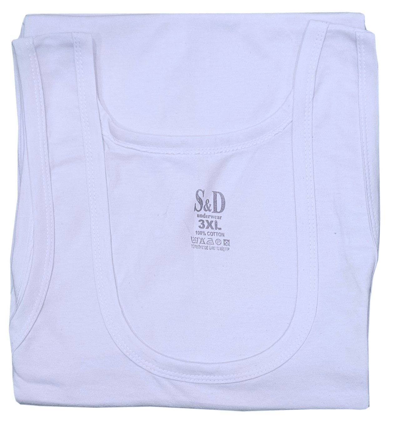 PODKOSZULKA KOSZULKA MĘSKA 100 % BAWEŁNA GŁADKA BIAŁA OKRĄGŁY - 2XL