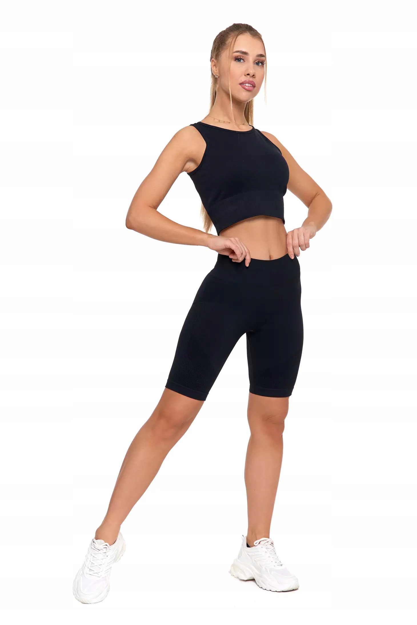 LEGGINSY DAMSKIE Krótkie Kolarki Bezszwowe Push-Up Wysoki Stan MORAJ XL