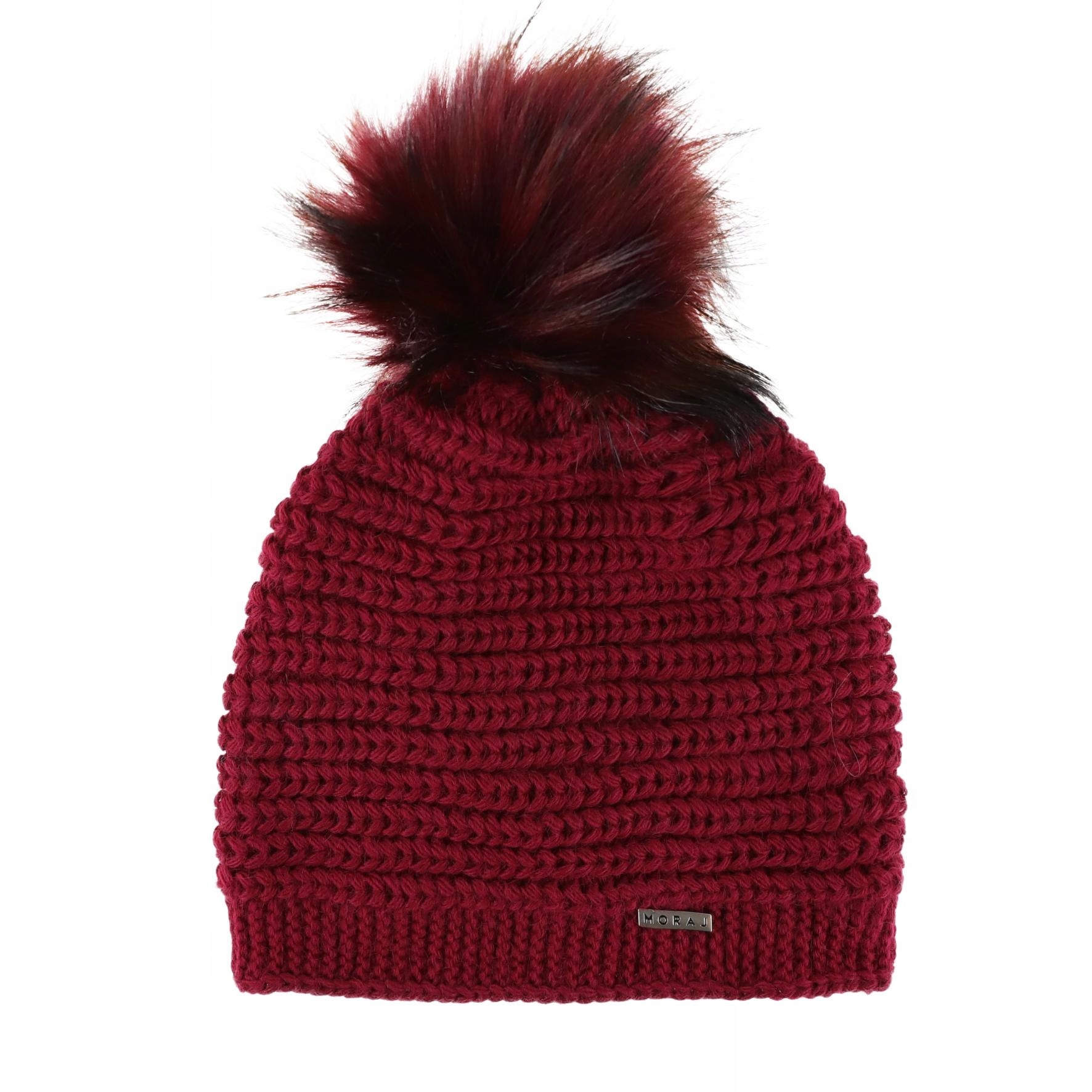 Moraj Czapka Damska Ocieplana z dużym Pomponem