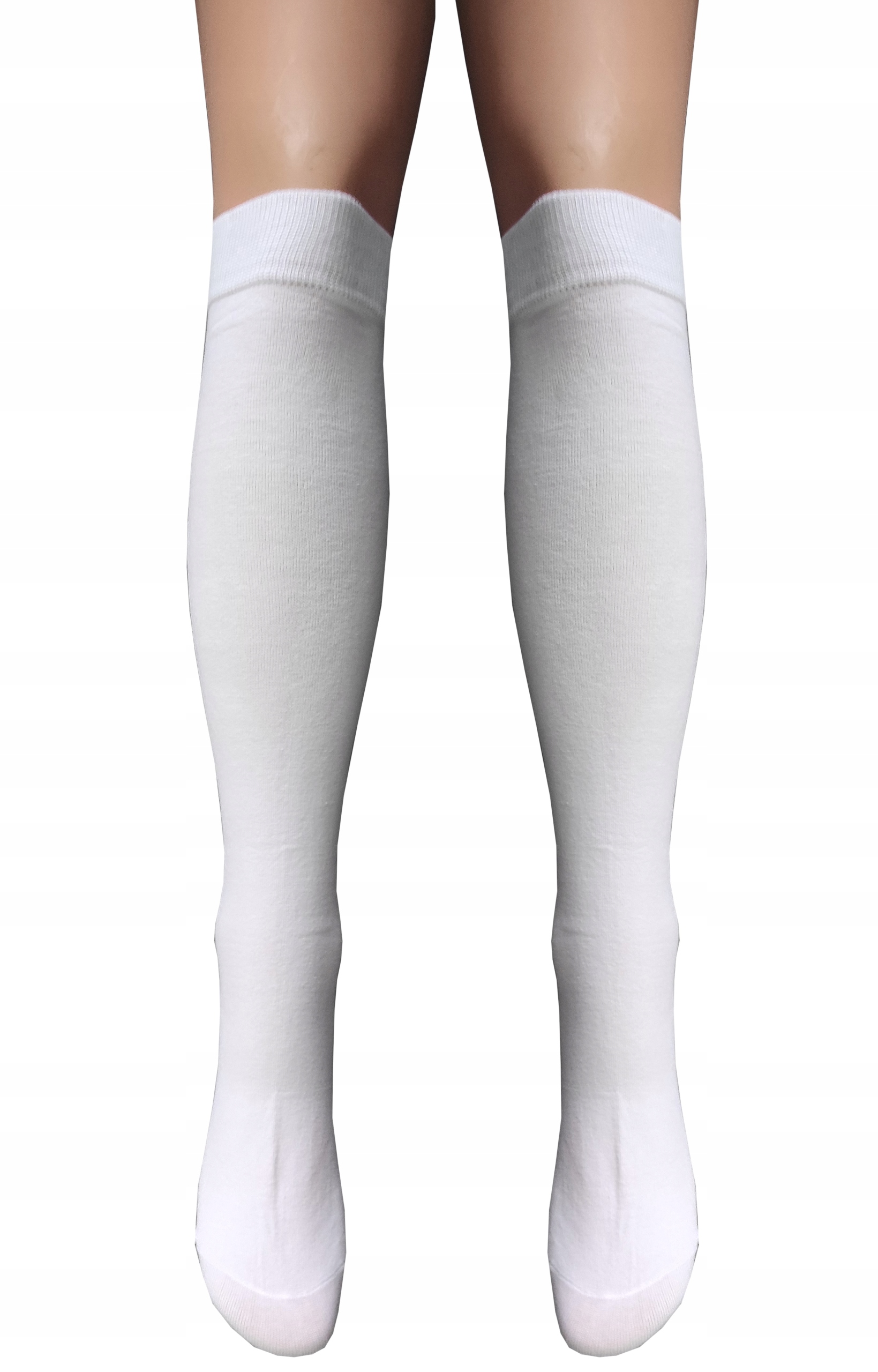 PODKOLANÓWKI BAWEŁNIANE BIAŁE GŁADKIE KRYJĄCE DAMSKIE KLASYCZNE 39-41
