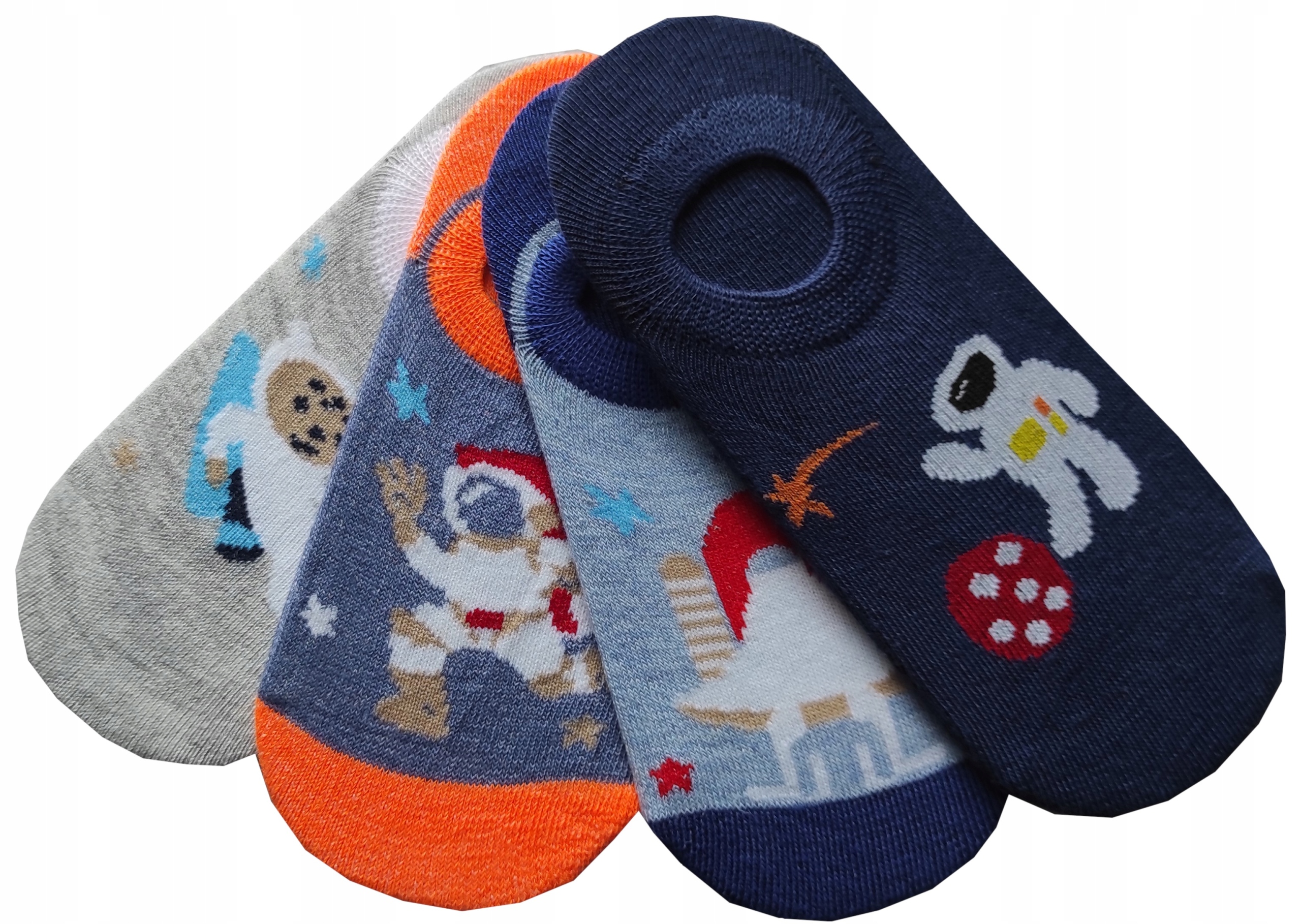 Stopki Skarpetki Balerinki Chłopięce Rakieta Kolorowe 3-pary 32-36