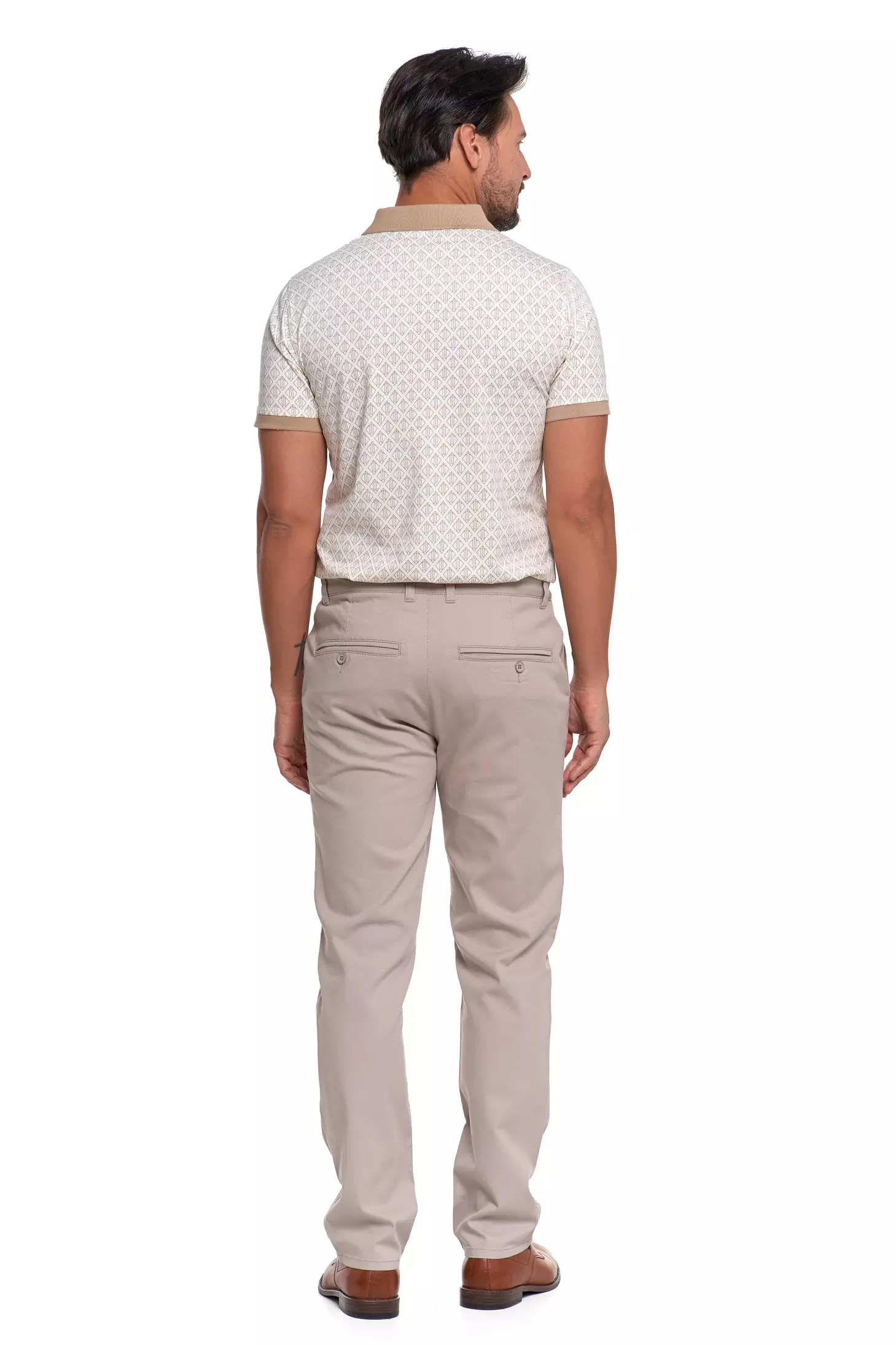 SPODNIE MĘSKIE Eleganckie Beżowe Chinosy Nogawka Prosta Modne MORAJ r.32