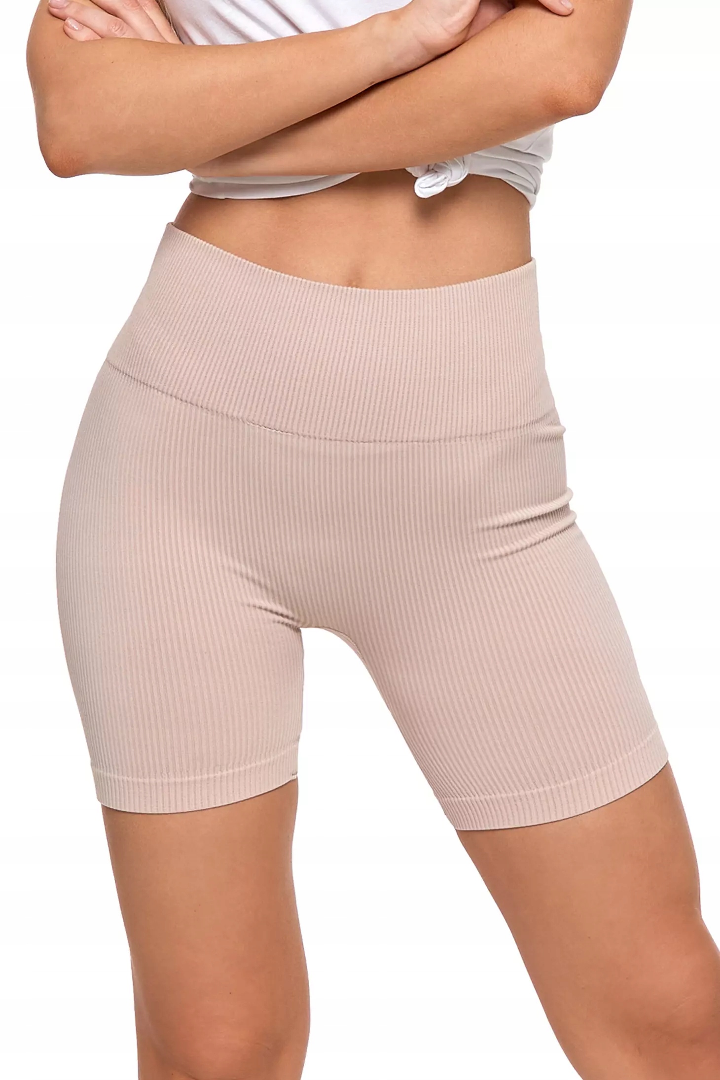 Kolarki Legginsy Damskie Wysoki Stan Prążkowane Efekt Push-Up MORAJ L/XL