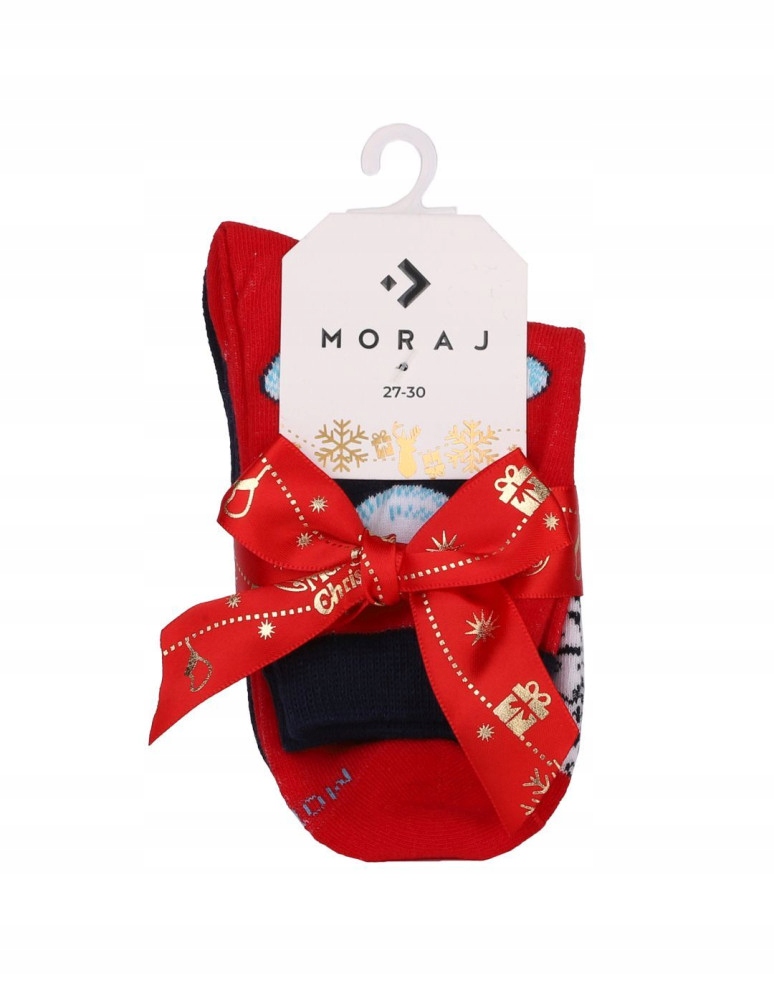 Skarpetki Świąteczne Dziecięce Bawełniane 2-PARY NA PREZENT MORAJ 23-26