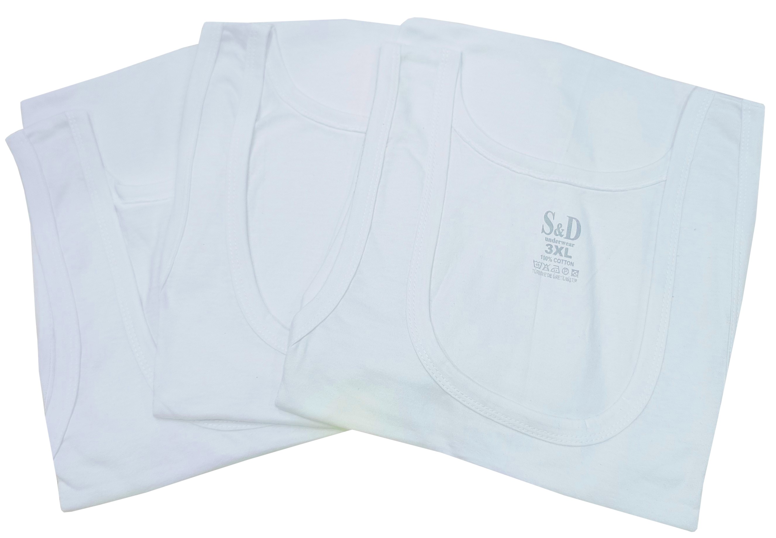 PODKOSZULKA KOSZULKA MĘSKA 100 % BAWEŁNA GŁADKA BIAŁA OKRĄGŁY - XL