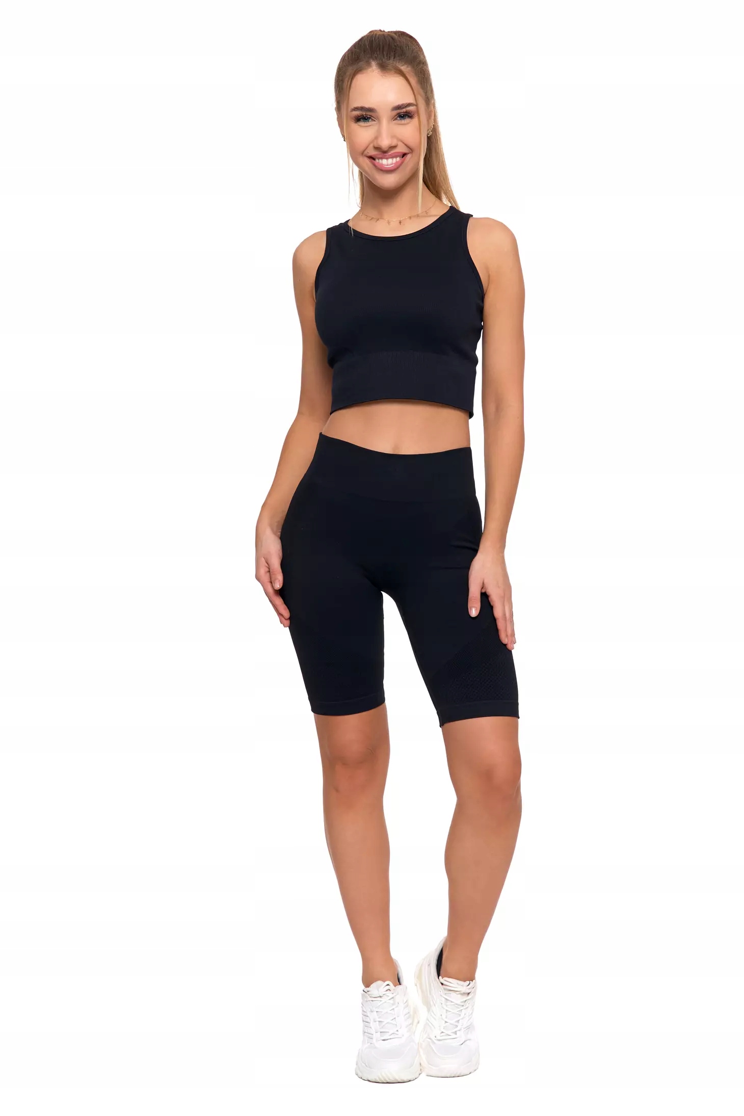 LEGGINSY DAMSKIE Krótkie Kolarki Bezszwowe Push-Up Wysoki Stan MORAJ XL