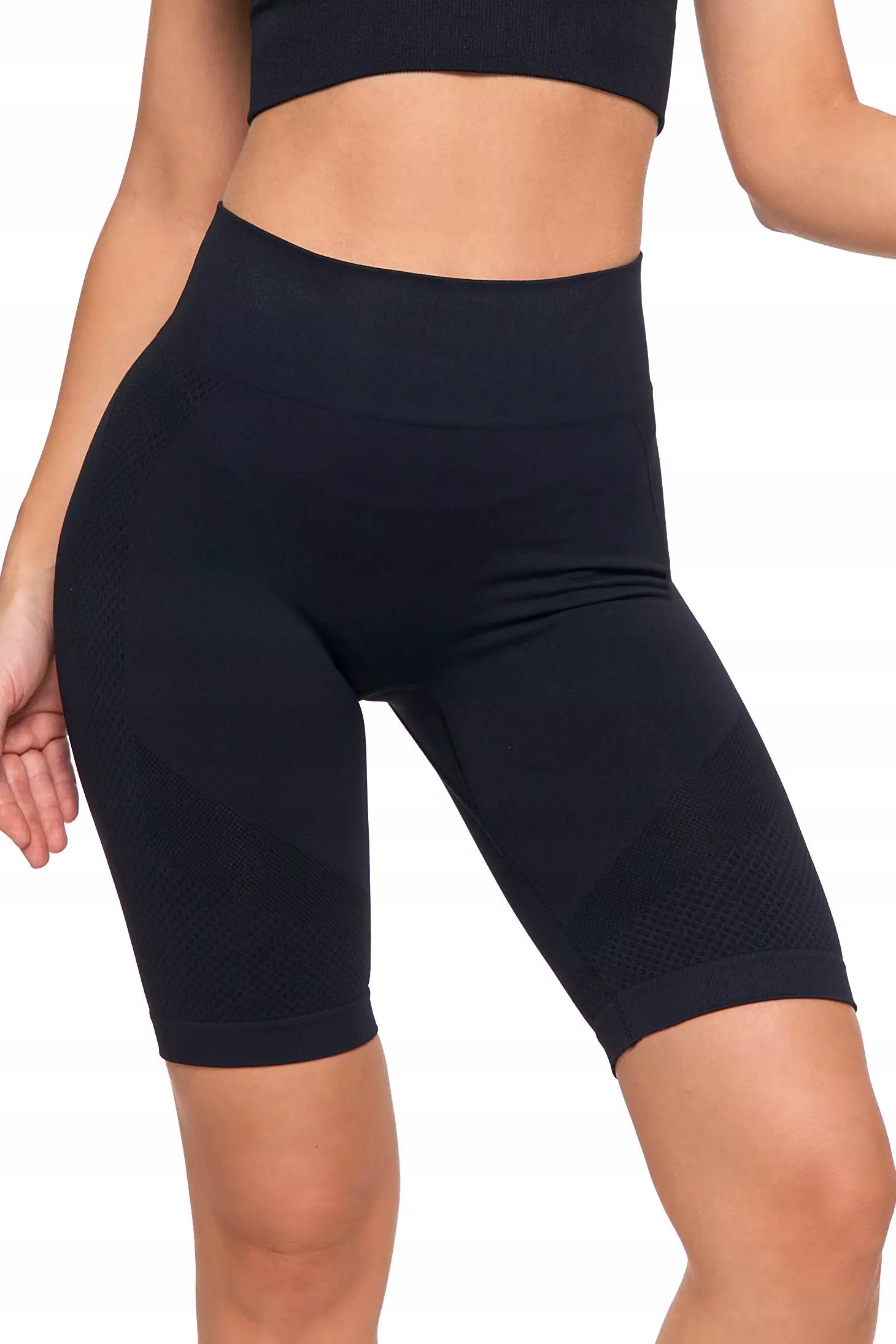 LEGGINSY DAMSKIE Krótkie Kolarki Bezszwowe Push-Up Wysoki Stan MORAJ XL