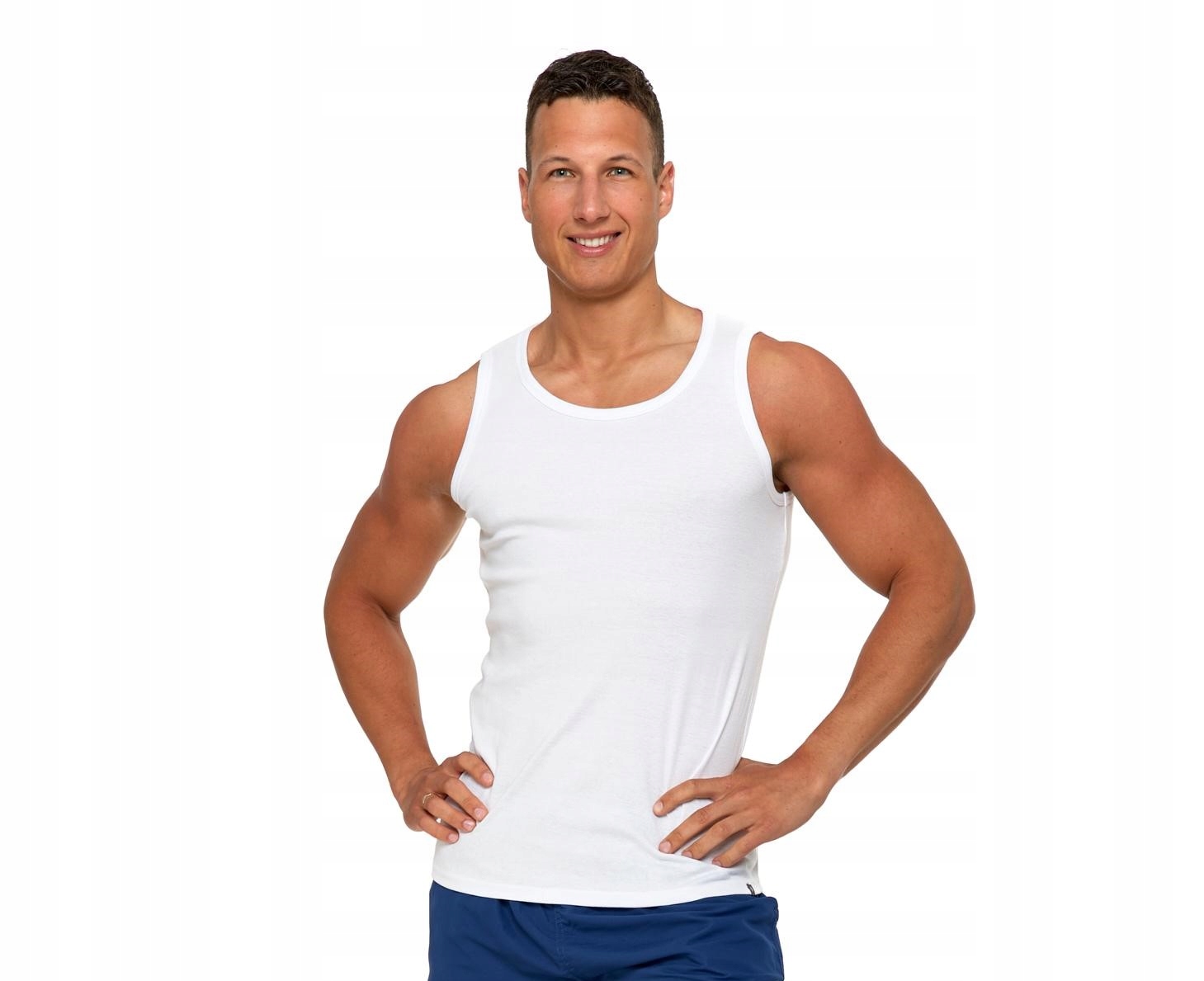 PODKOSZULKA KOSZULKA MĘSKA GŁADKA BIAŁA 100 % BAWEŁNA KLASYCZNA MORAJ - S