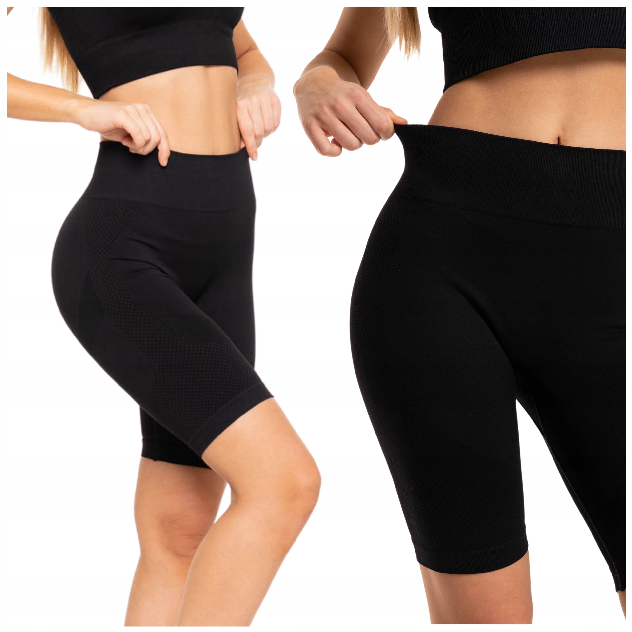 LEGGINSY DAMSKIE Krótkie Kolarki Bezszwowe Push-Up Wysoki Stan MORAJ XL