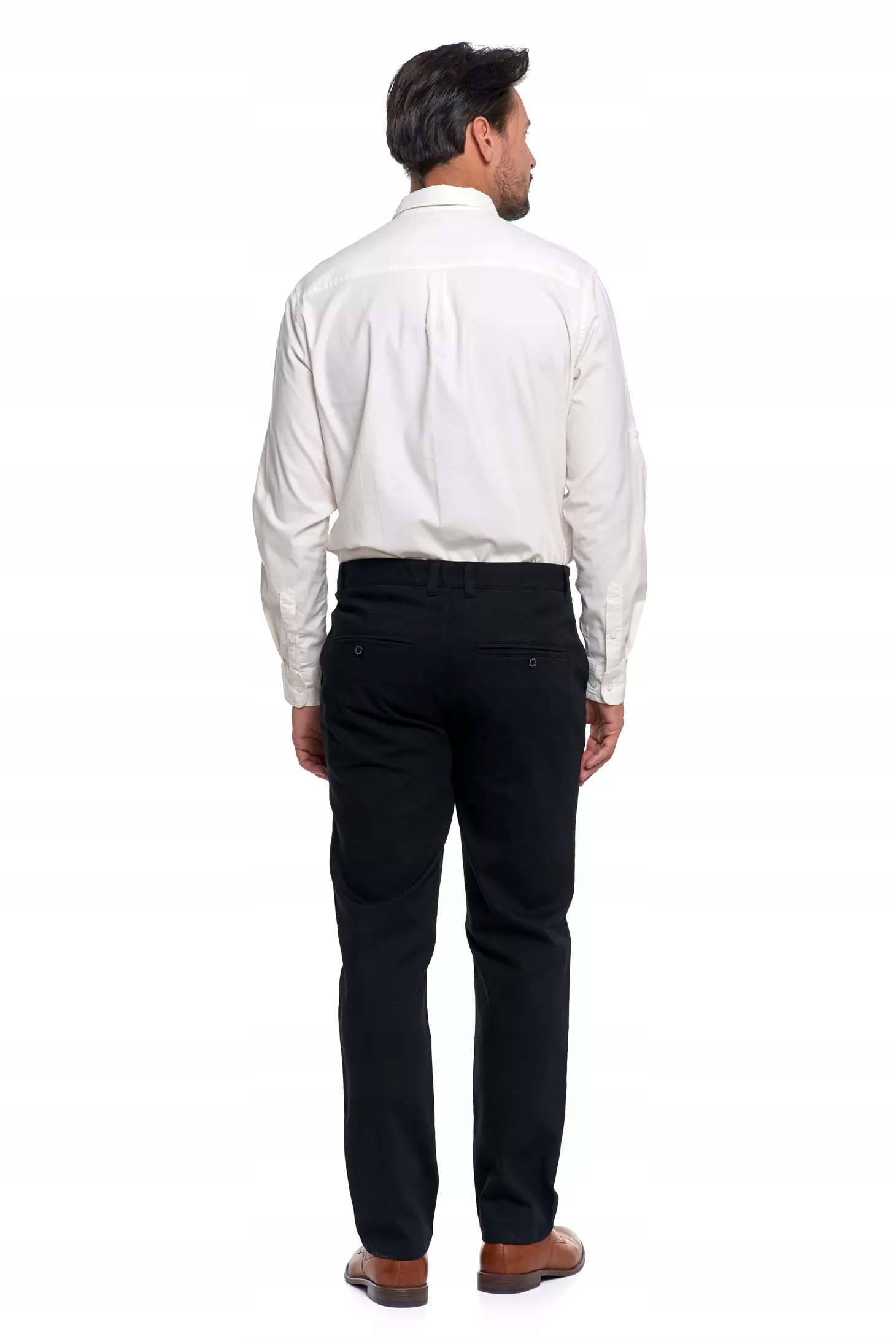 SPODNIE MĘSKIE Eleganckie Czarne Chinosy Nogawka Prosta Modne MORAJ r. 32