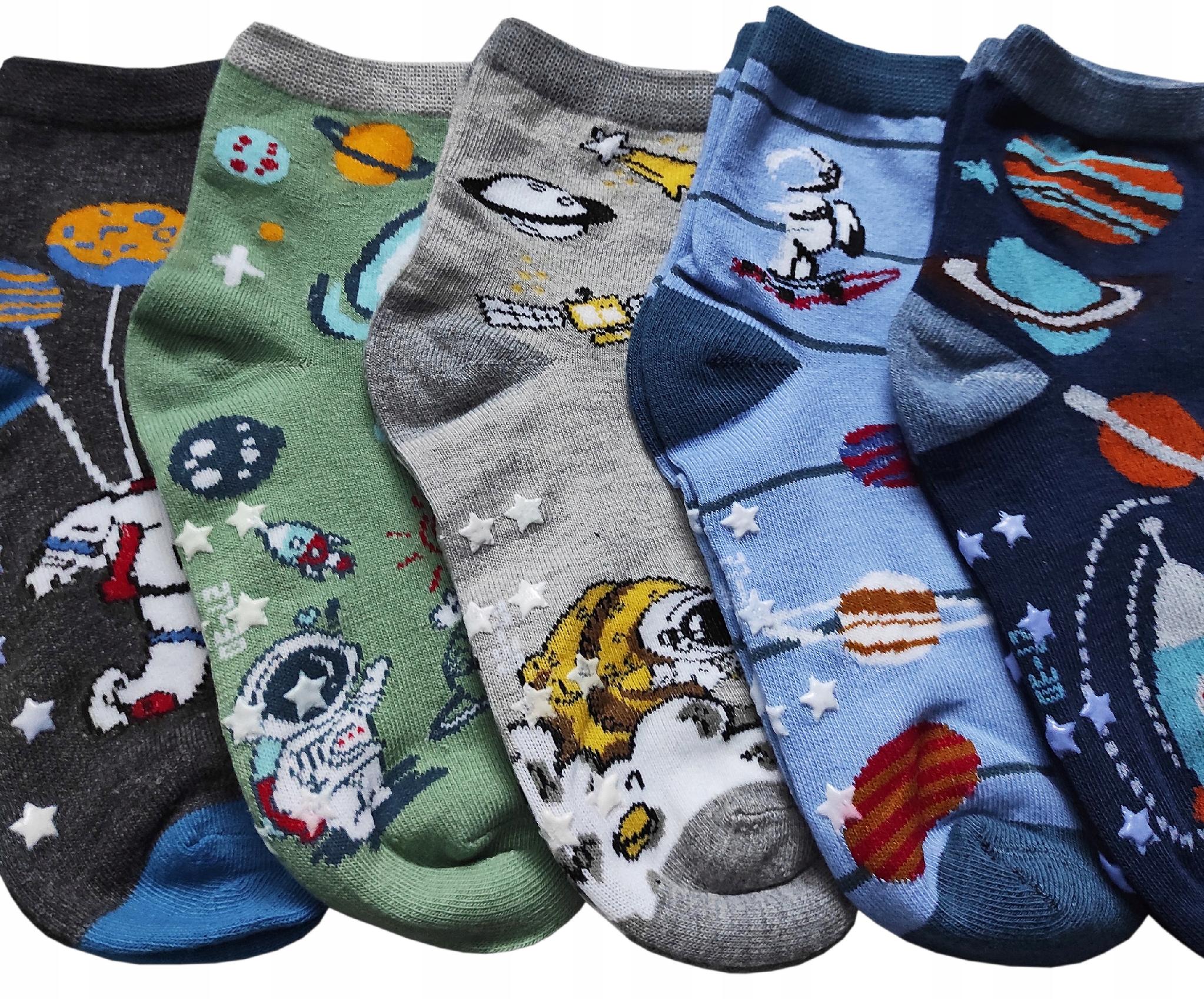 ABS Antypoślizgowe Skarpetki Bawełna 5-PAR 19-22