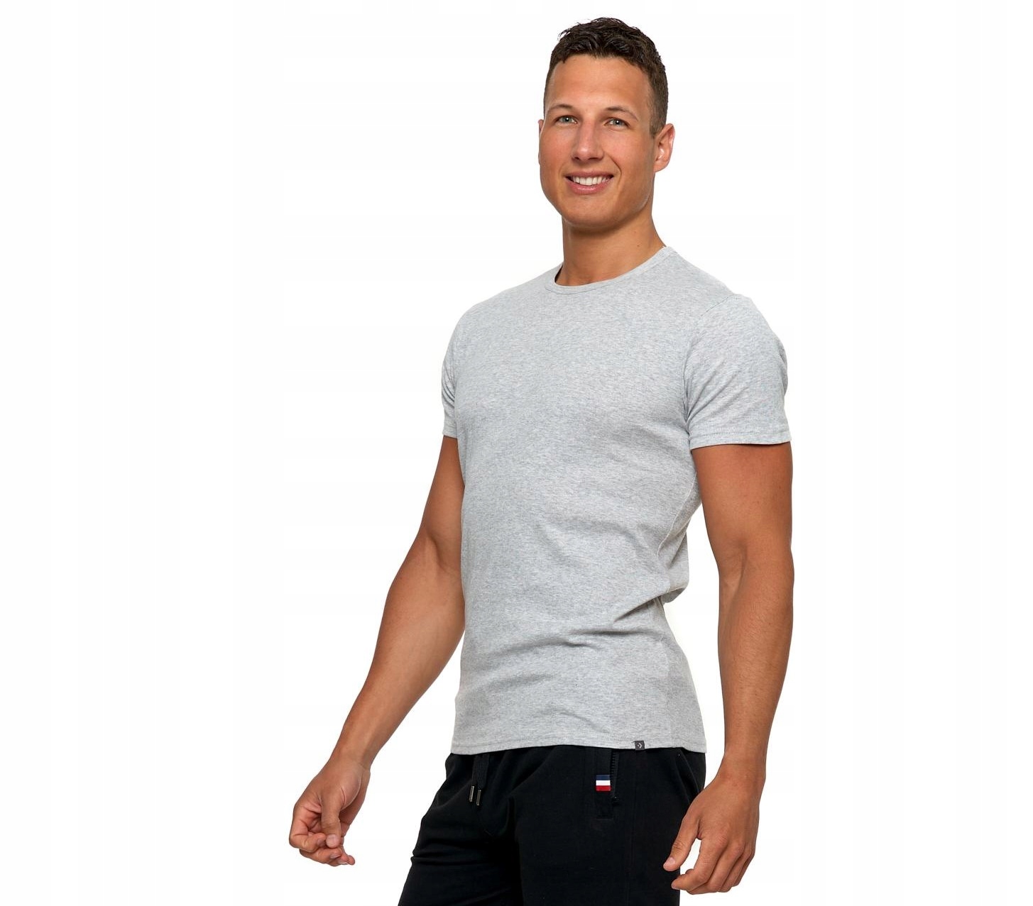 PODKOSZULKA KOSZULKA MĘSKA GŁADKA 100 % BAWEŁNA KLASYCZNA SZARA MORAJ - M