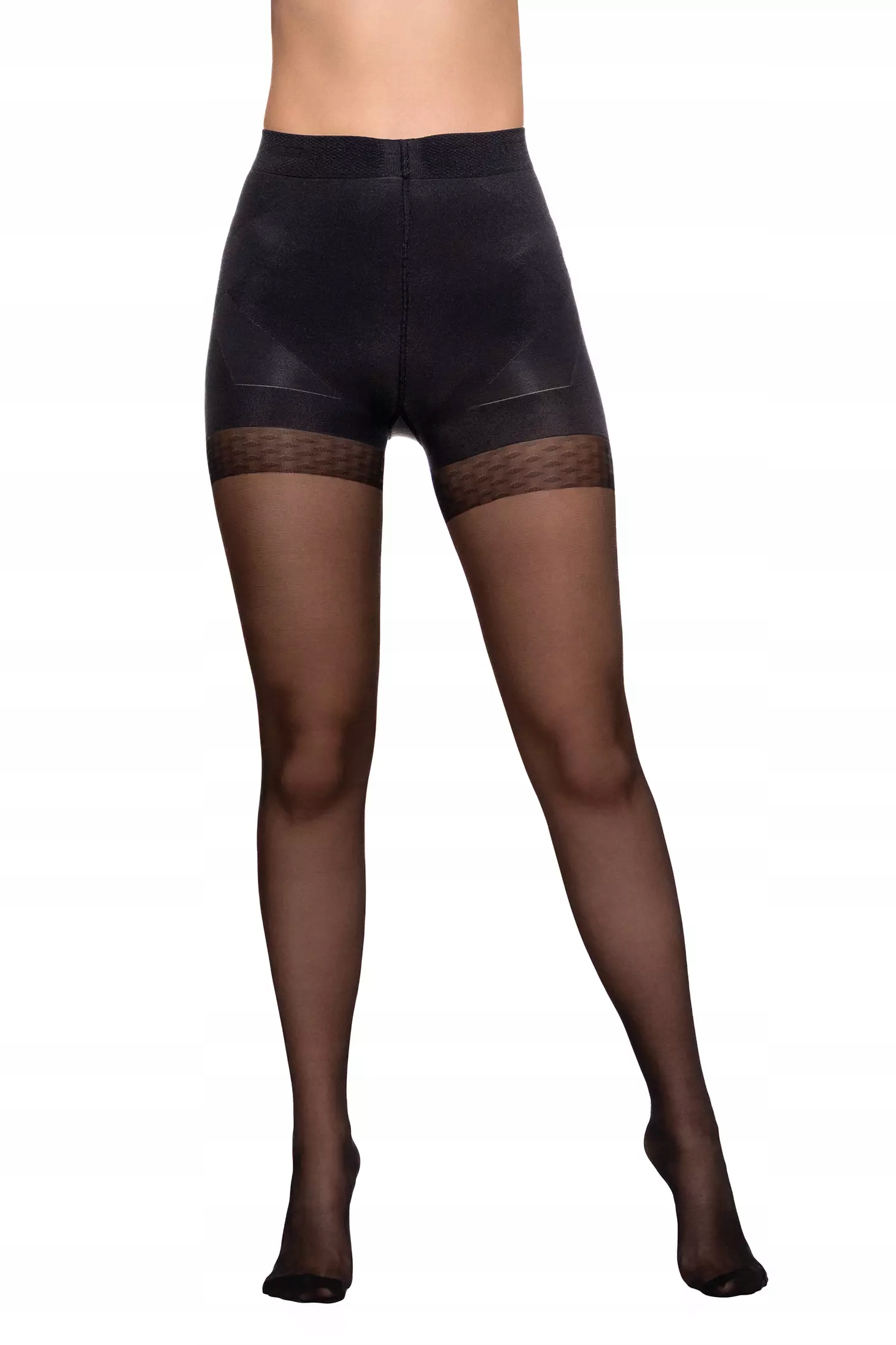 MODELUJĄCE RAJSTOPY DAMSKIE 20 DEN efekt push-up Czarne Gładkie MORAJ r.2