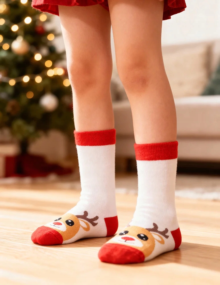 Skarpetki Świąteczne Dziecięce Bawełniane Skarpety Długie 2-PAK MORAJ 35-38