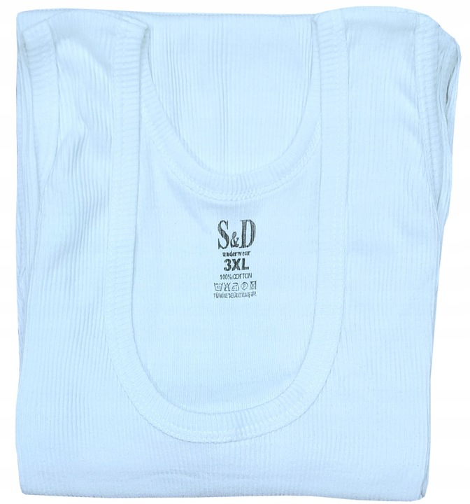 PODKOSZULKA KOSZULKA MĘSKA 100 % BAWEŁNA PRĄŻKOWANA BIAŁA ZESTAW 6-SZT 4XL