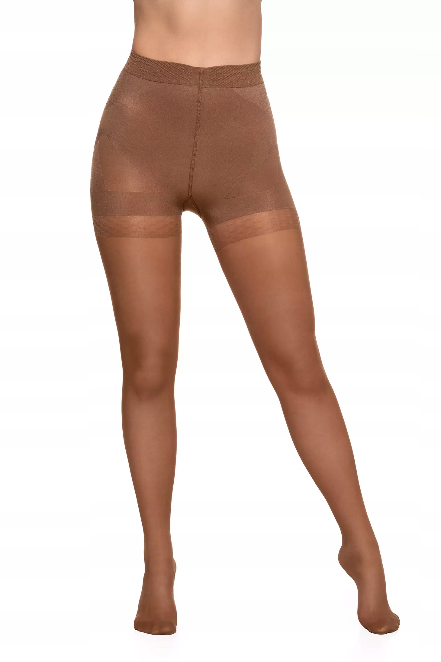 MODELUJĄCE RAJSTOPY DAMSKIE 20 DEN efekt push-up Beżowe Gładkie MORAJ r.2