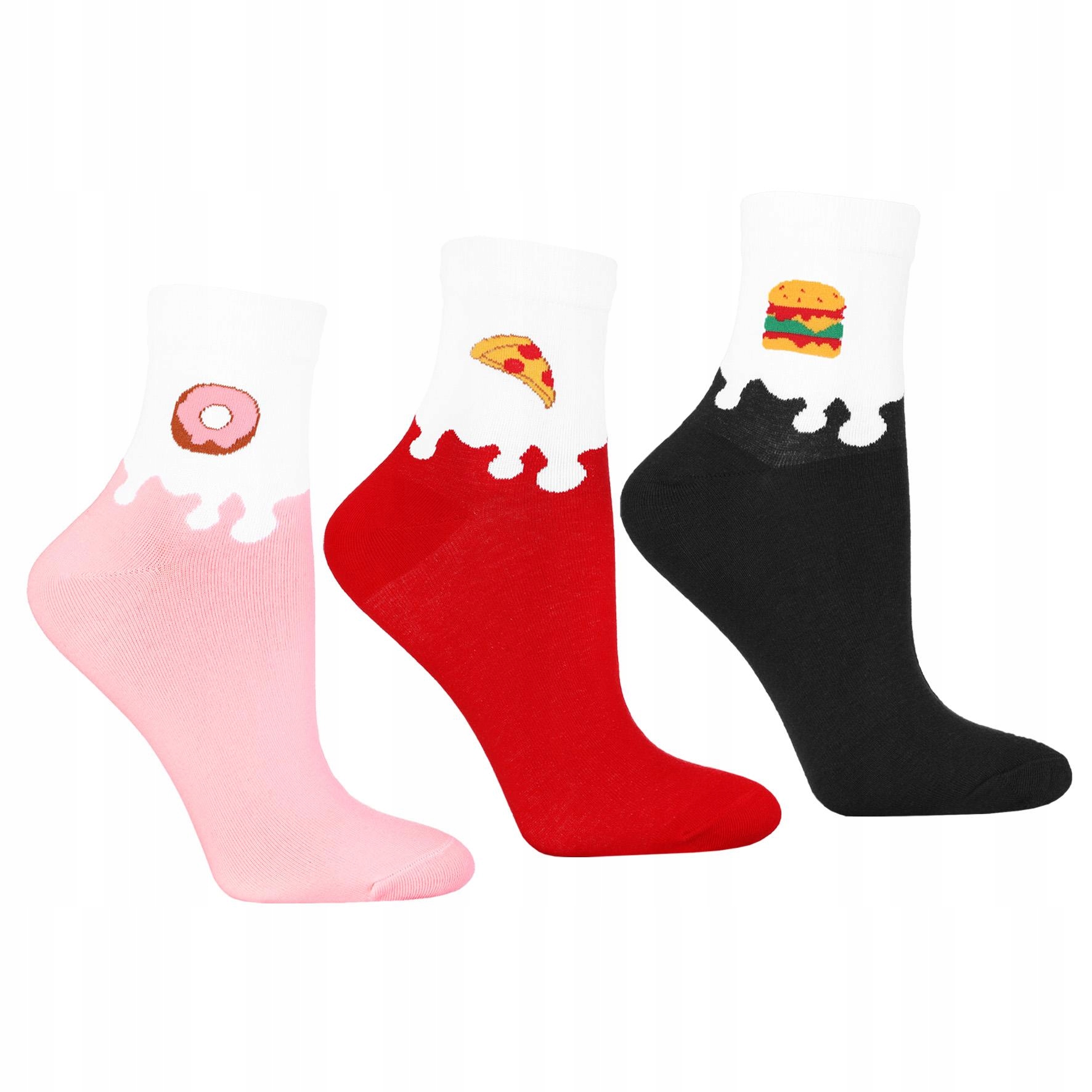 Skarpetki Damskie Bawełniane Zabawne Słodkości 3/4 MORAJ 3-PARY 35-38