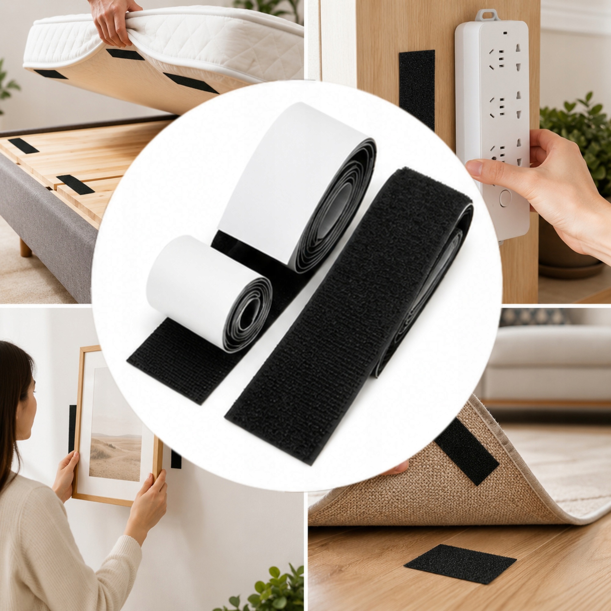 Taśma Rzep Samoprzylepny Na Rolce Czarna 100 CM Szerokość 5 CM Do Cięcia