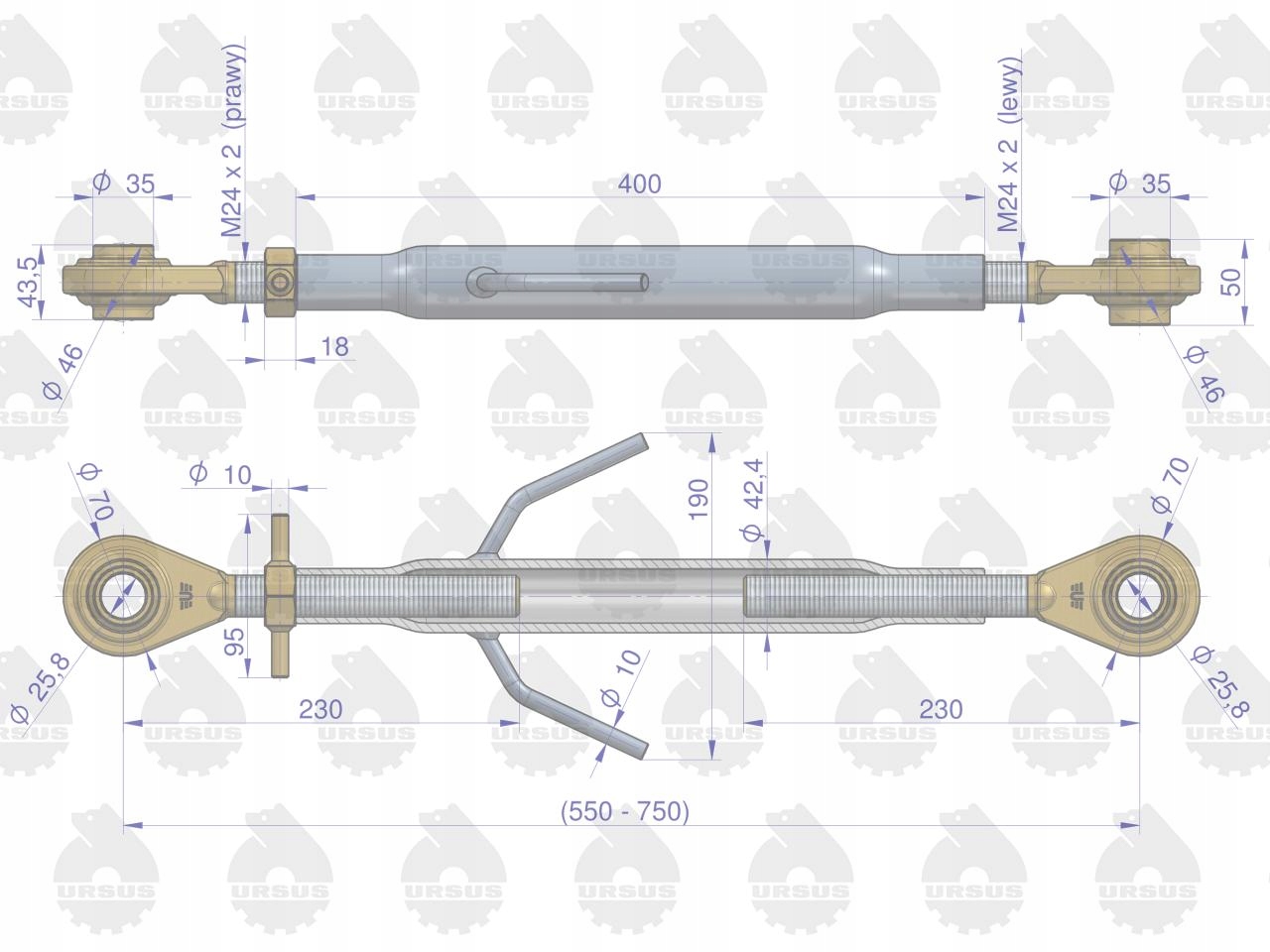Łącznik centralny Ursus C-360 46650440U
