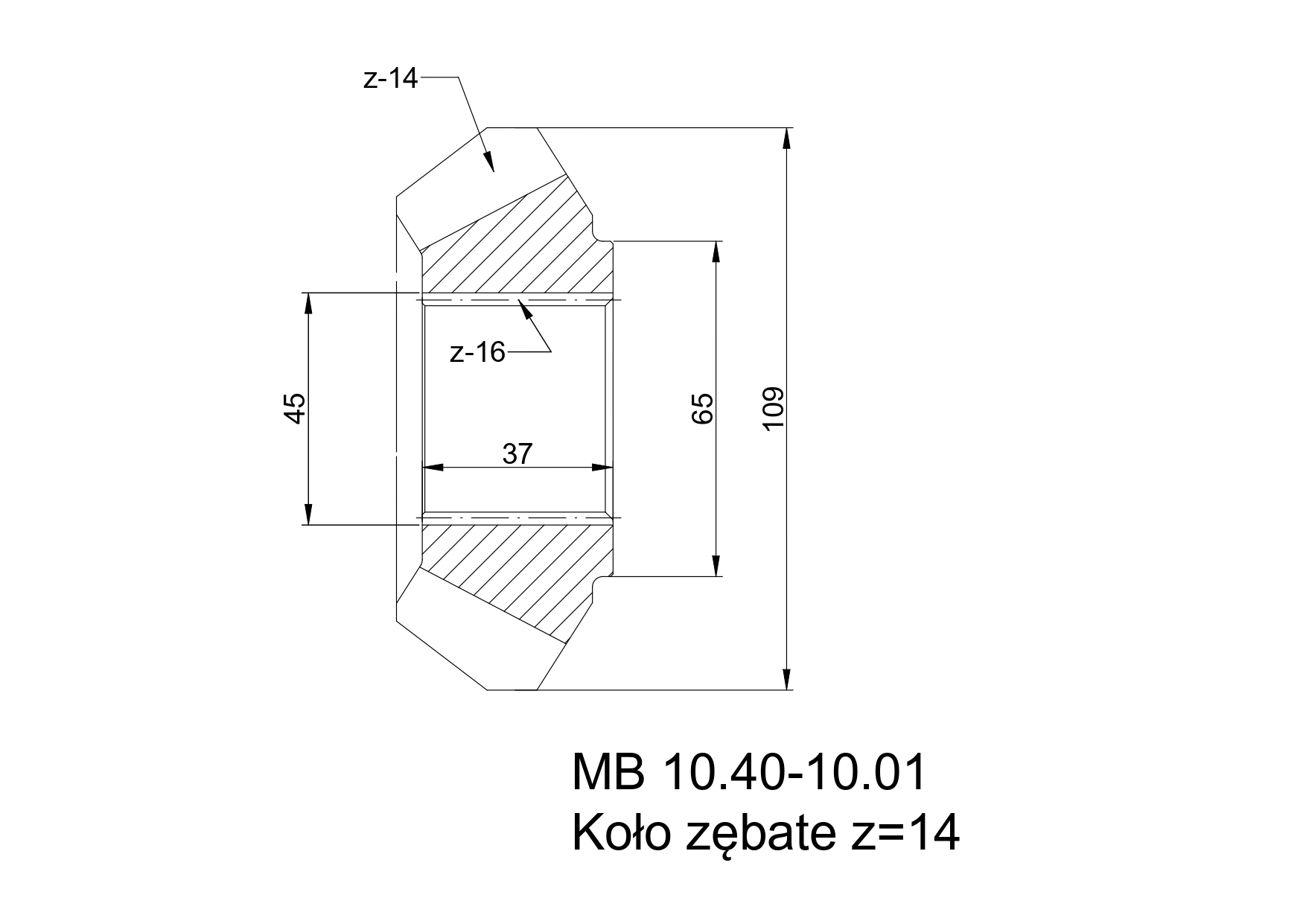 Koło zębate Z-14 MB 10.40-10.01 Mobex