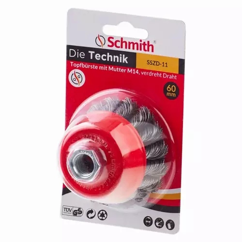Szczotka doczołowa z nakrętką M14 drut SKR 60 mm SSZD-11