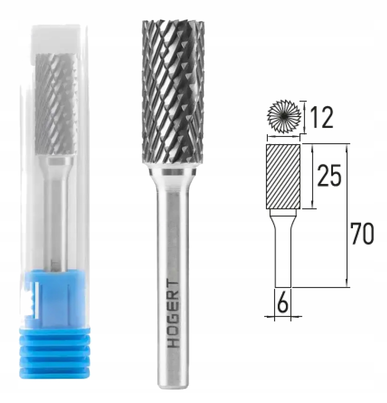 Frez trzpieniowy z zębami B 12x25 mm HT6D581