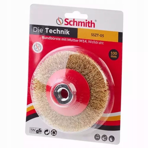 Szczotka tarczowa z nakrętką M14 drut FAL 100 SSZT-05