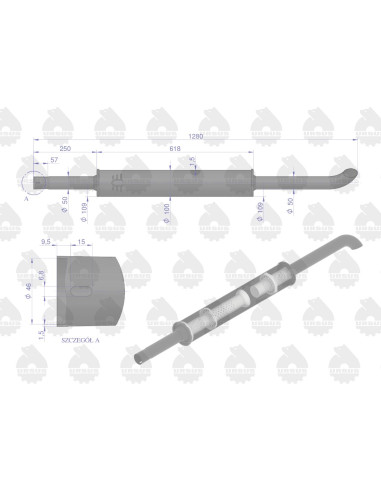 Tłumik okrągły długi Ursus C-360 46514051