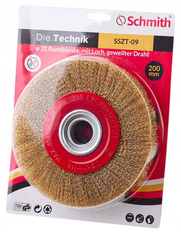Szczotka tarczowa z otworem 32 drut falowany 200 SSZT-09