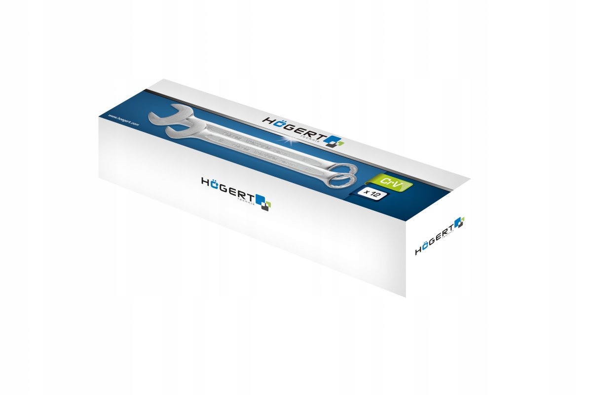 Zestaw kluczy płasko-oczkowych 12 szt. rozm. 6-24 mm CrV Hoegert HT1W492