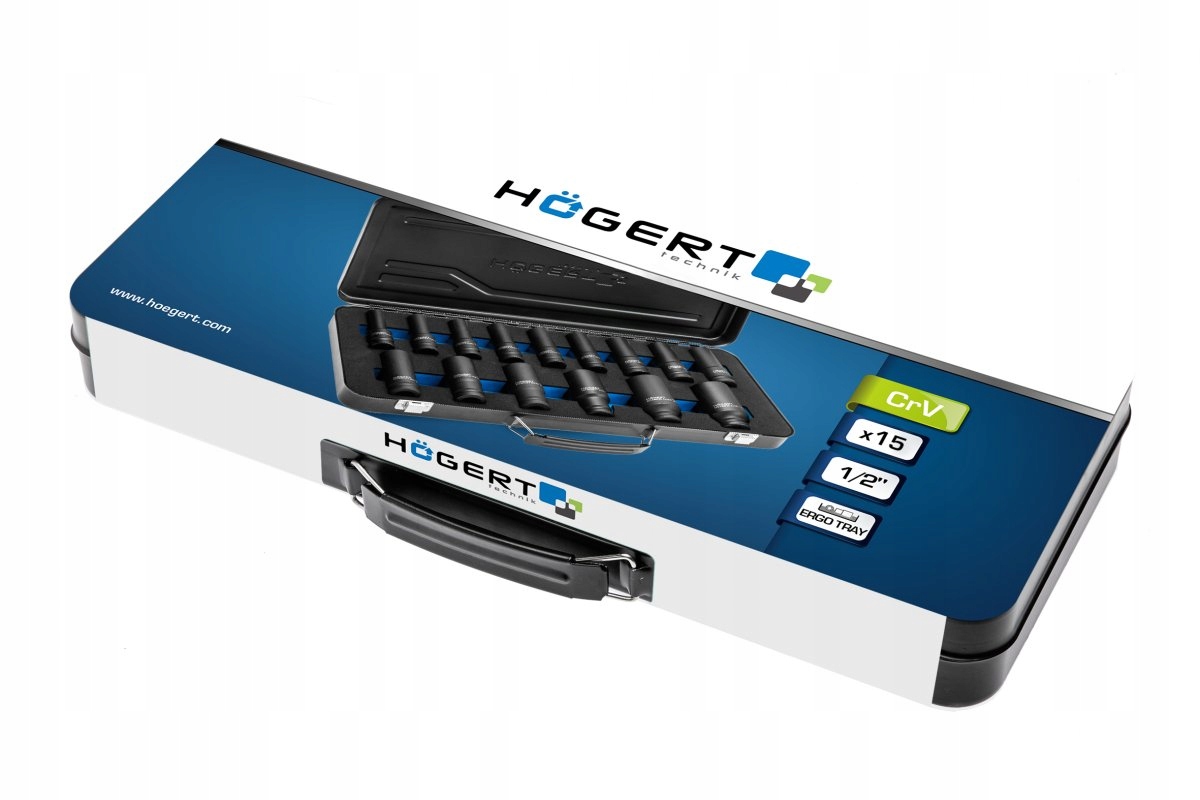 Zestaw nasadek udarowych 1/2″ 15 szt. CrMo długie Hoegert Technik HT4R049