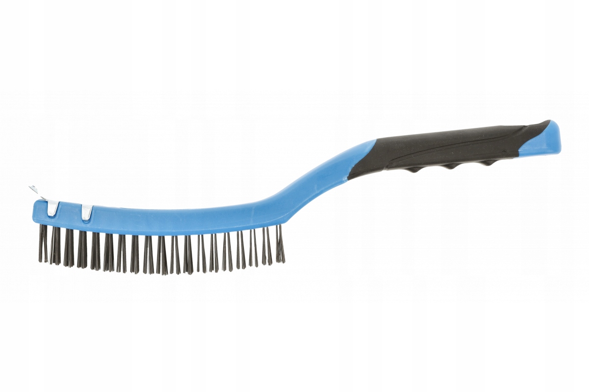 Szczotka druciana ze skrobakiem, drut stalowy, 3 x 19